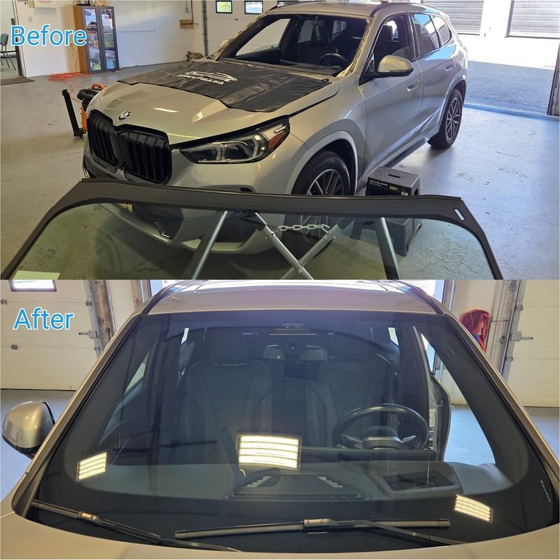 2023 BMW X1 windshield replacement — before and after